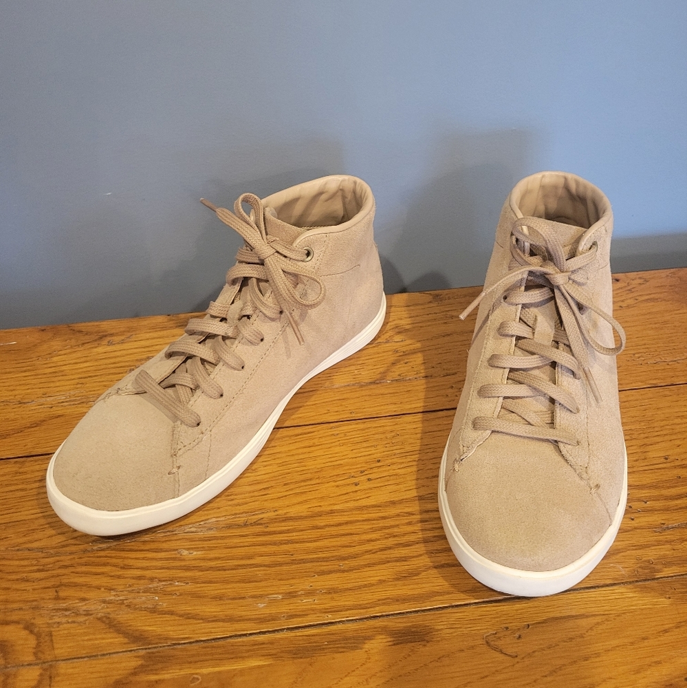 Cole Haan Women's Grand Crosscourt high top sneakers tan camel suede 6.5